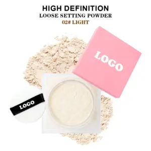 Private label loose powder with square jar light shade