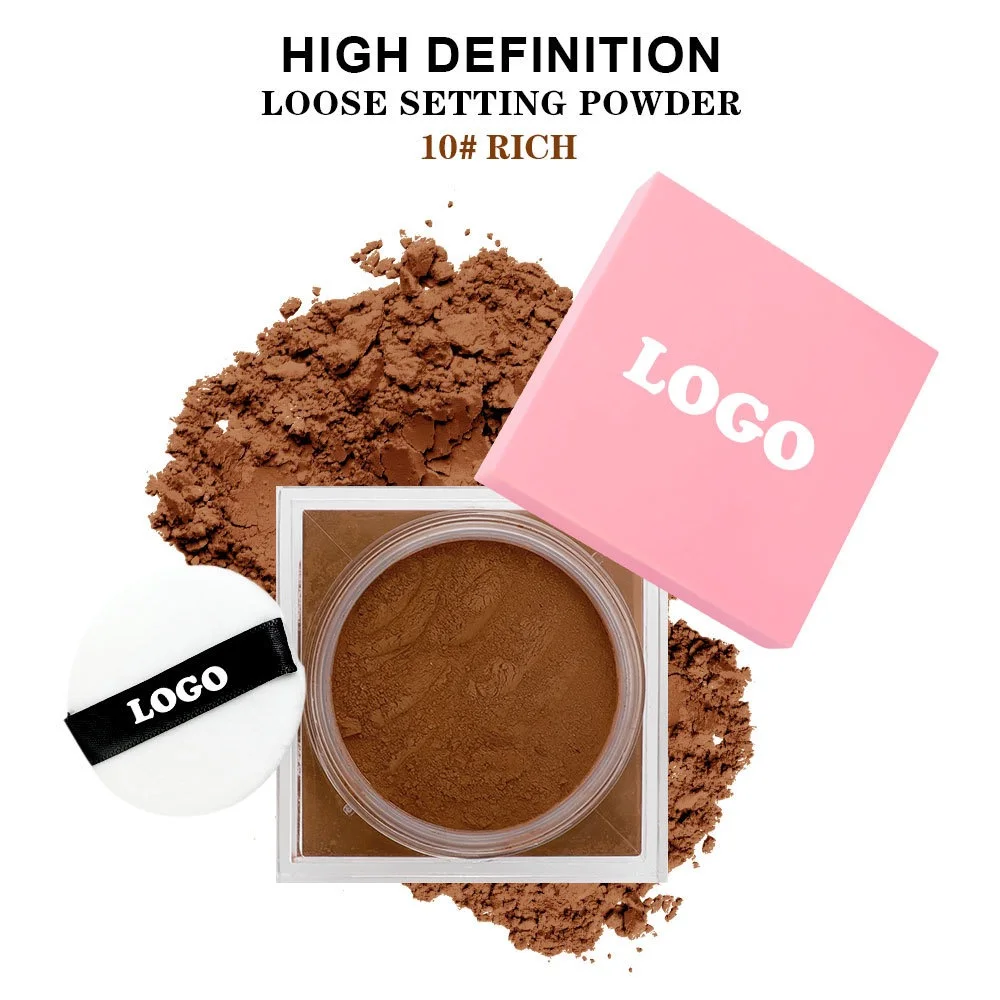 Private label loose powder with square jar rich shade