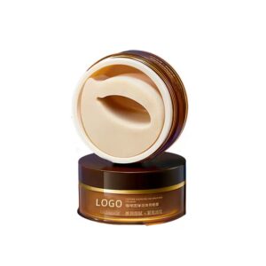 Caffeine hydrogel eye mask patches in custom jar