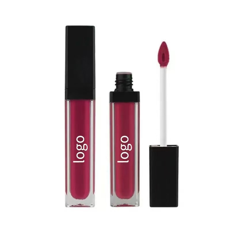 private label black square cap lip gloss