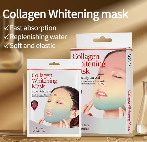 Private label collagen hydrogel face mask packaging