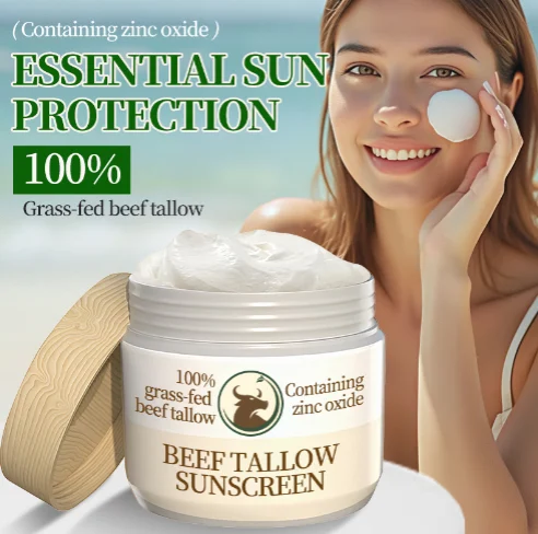 Private label tallow sunscreen cream packaging