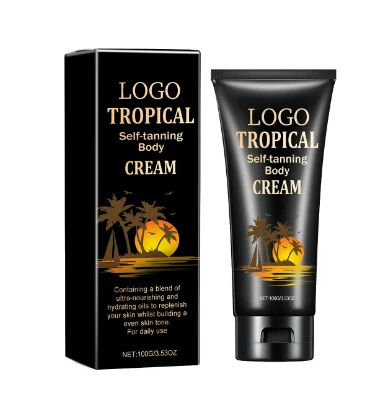 Private label tanning accelerator skin cream packaging