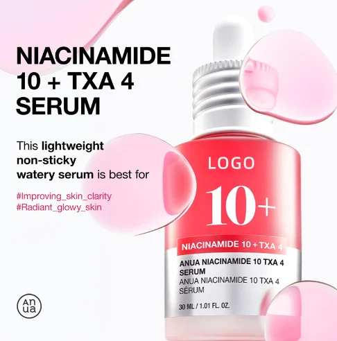 Private label niacinamide facial serum packaging