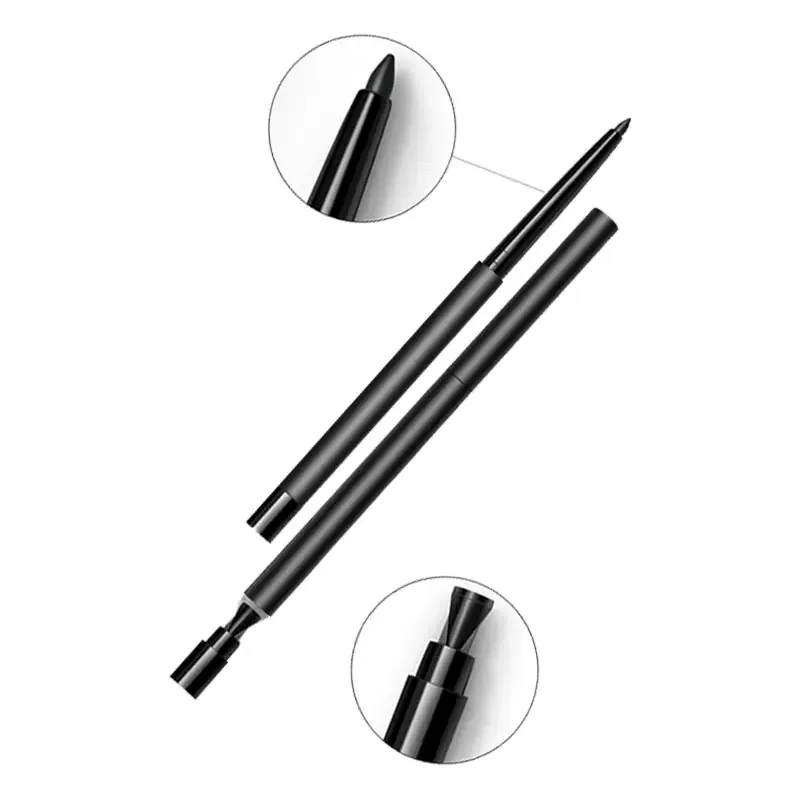 Black retractable gel eyeliner pencil with precision tip