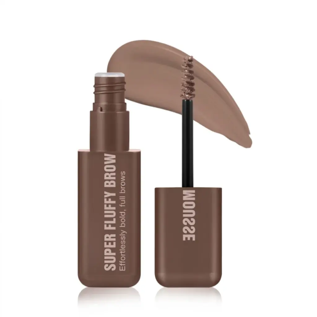 Brown tinted brow gel with compact precision brush