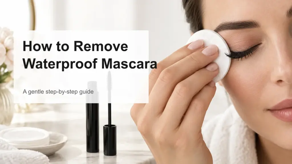 How to remove waterproof mascara gently with a cotton pad