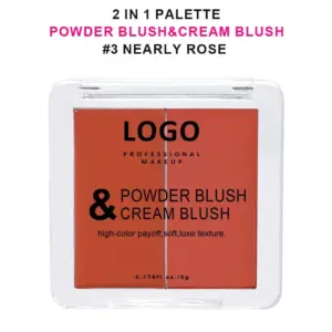 Private label powder and cream blush duo Nearly Rose