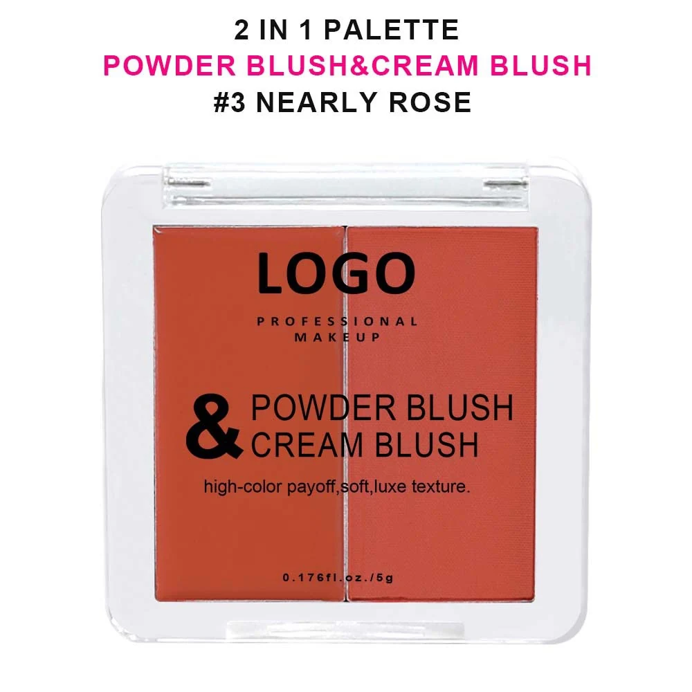 Private label powder and cream blush duo Nearly Rose