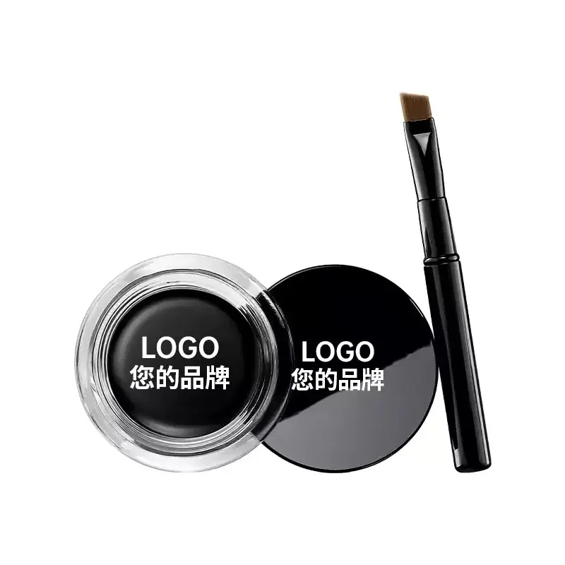 Private label gel eyeliner pot manufacturer product with angled brush
