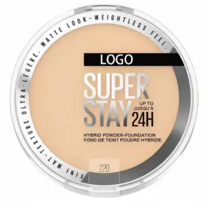 private label hybrid powder foundation in clear compact