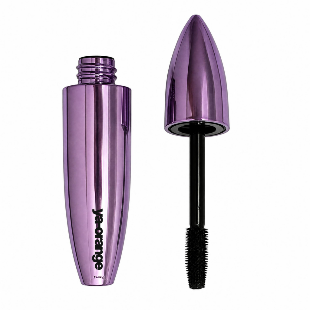 Private label volumizing mascara in purple 12g tube