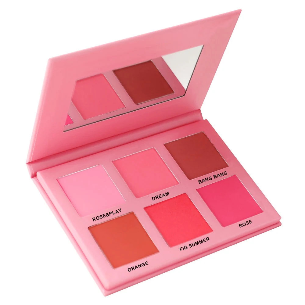 Six color private label blush palette